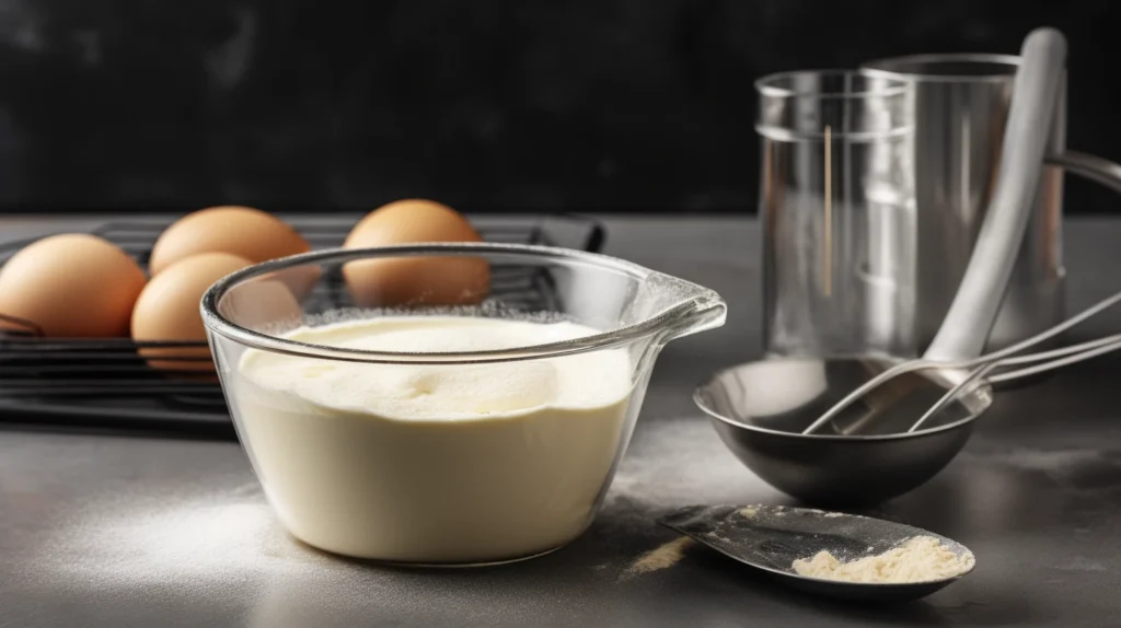 How Much Protein Is in Blueberry Pancakes? "Protein powder and pancake batter ready for a protein-packed breakfast."