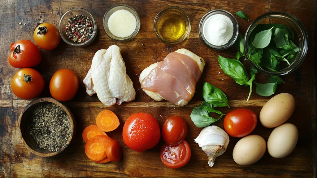 "Handwritten nutrition chart showing how many carbs are in grilled chicken margherita ingredients."